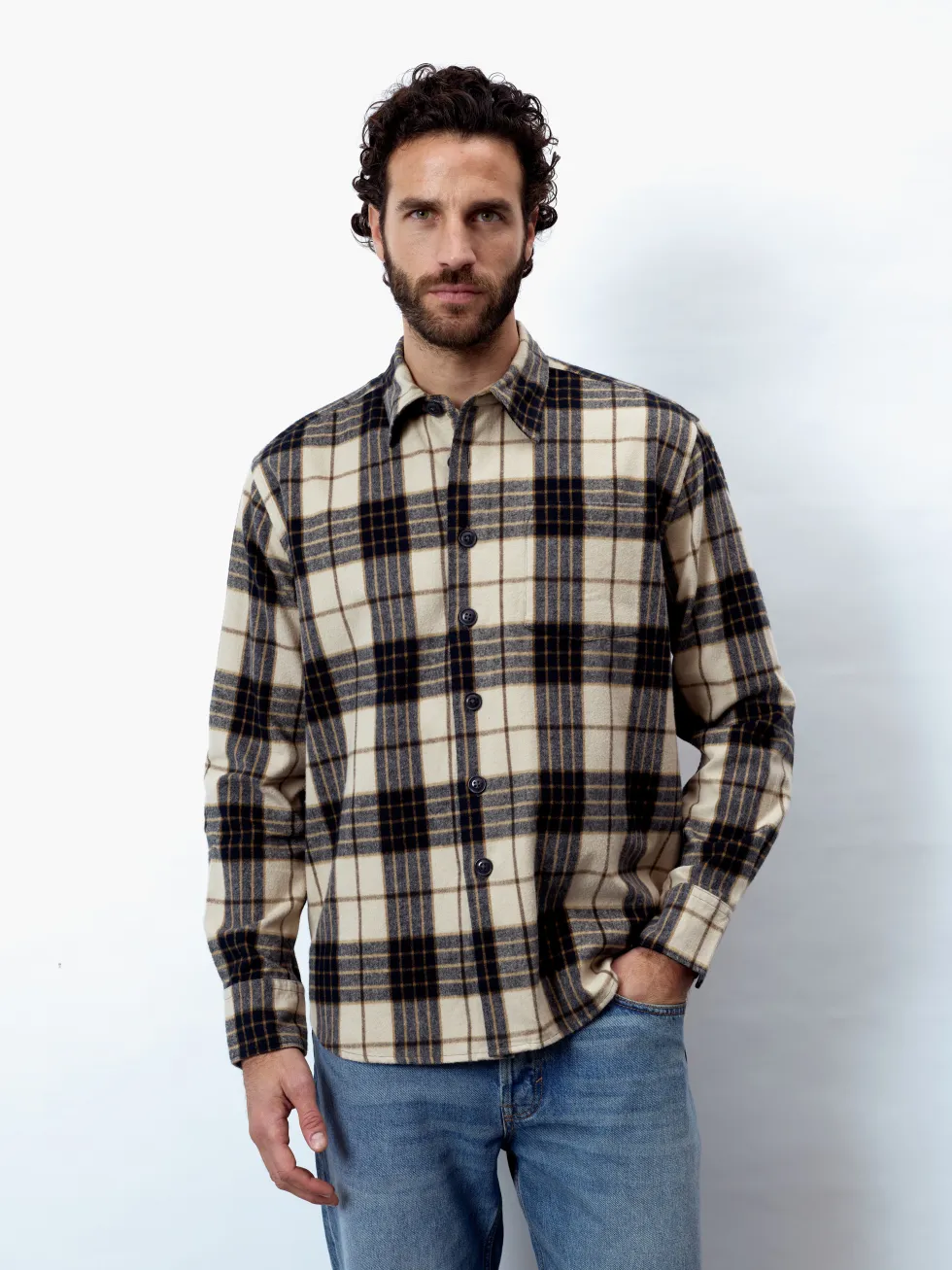FABIO - Langarm Herren Overshirt, gewebt